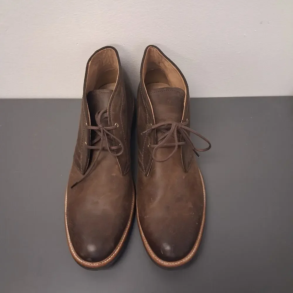 UGG Energ Dagmann Brown Leather Laced Up Casual Ankle Boots Mens Sz 15